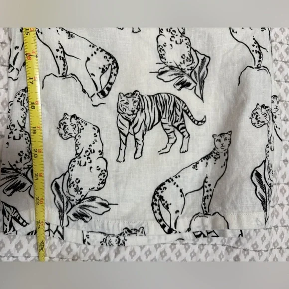 Cynthia Rowley Linen Big Cats Print Pants Size Medium - Picture 3 of 5